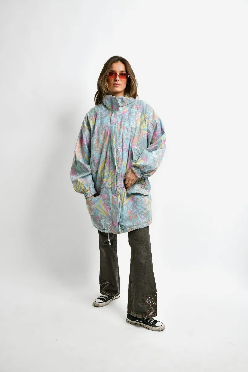 90s vintage wind coat long parka