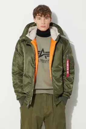 Alpha Industries jacket MA-1 Hooded men's green color 158104.257