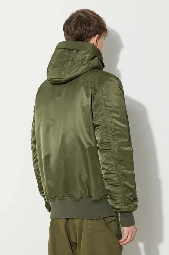 Alpha Industries jacket MA-1 Hooded men's green color 158104.257