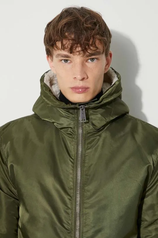 Alpha Industries jacket MA-1 Hooded men's green color 158104.257