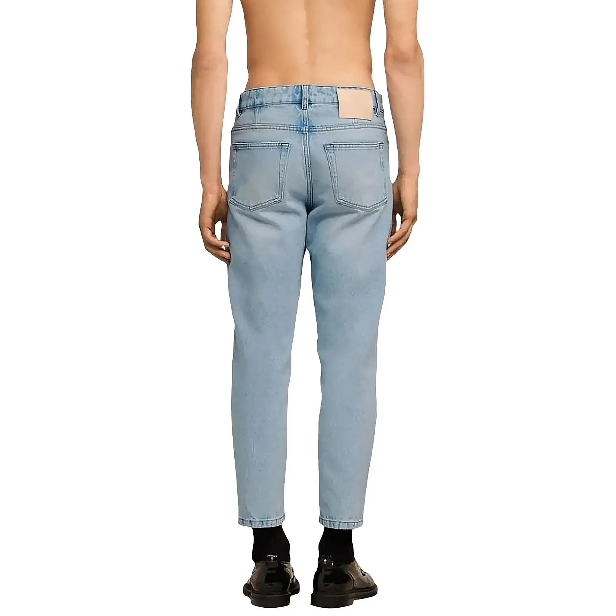 Ami Paris Tapered Fit Denim Light Blue Jeans