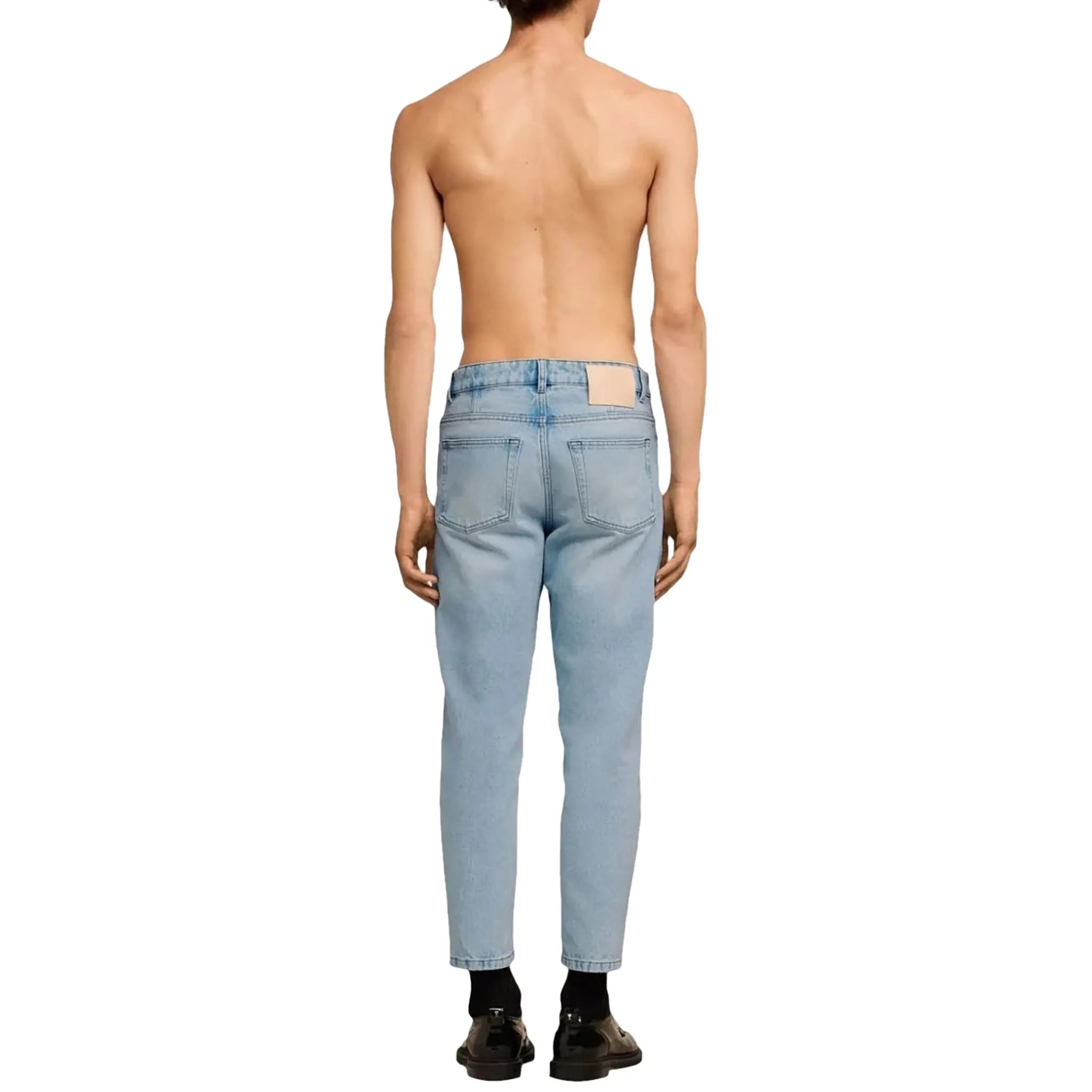 Ami Paris Tapered Fit Denim Light Blue Jeans