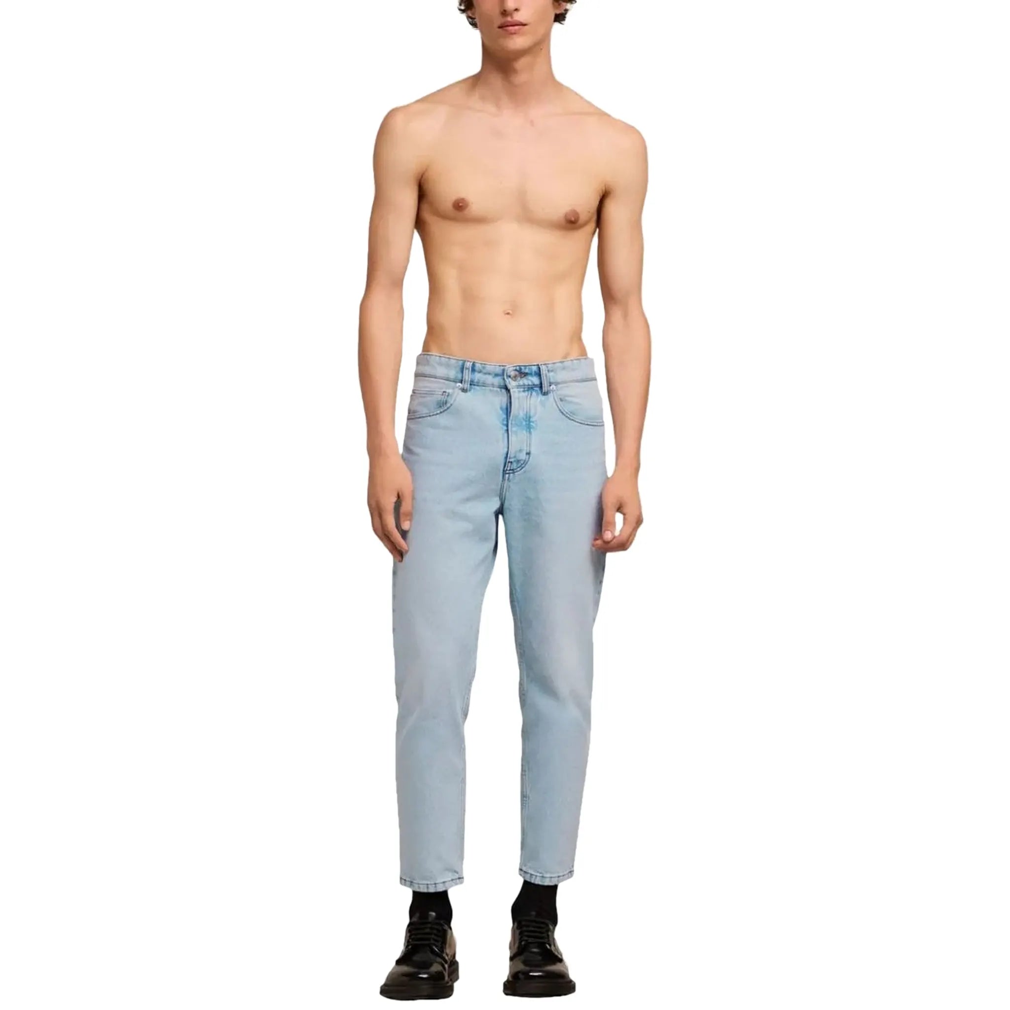 Ami Paris Tapered Fit Denim Light Blue Jeans