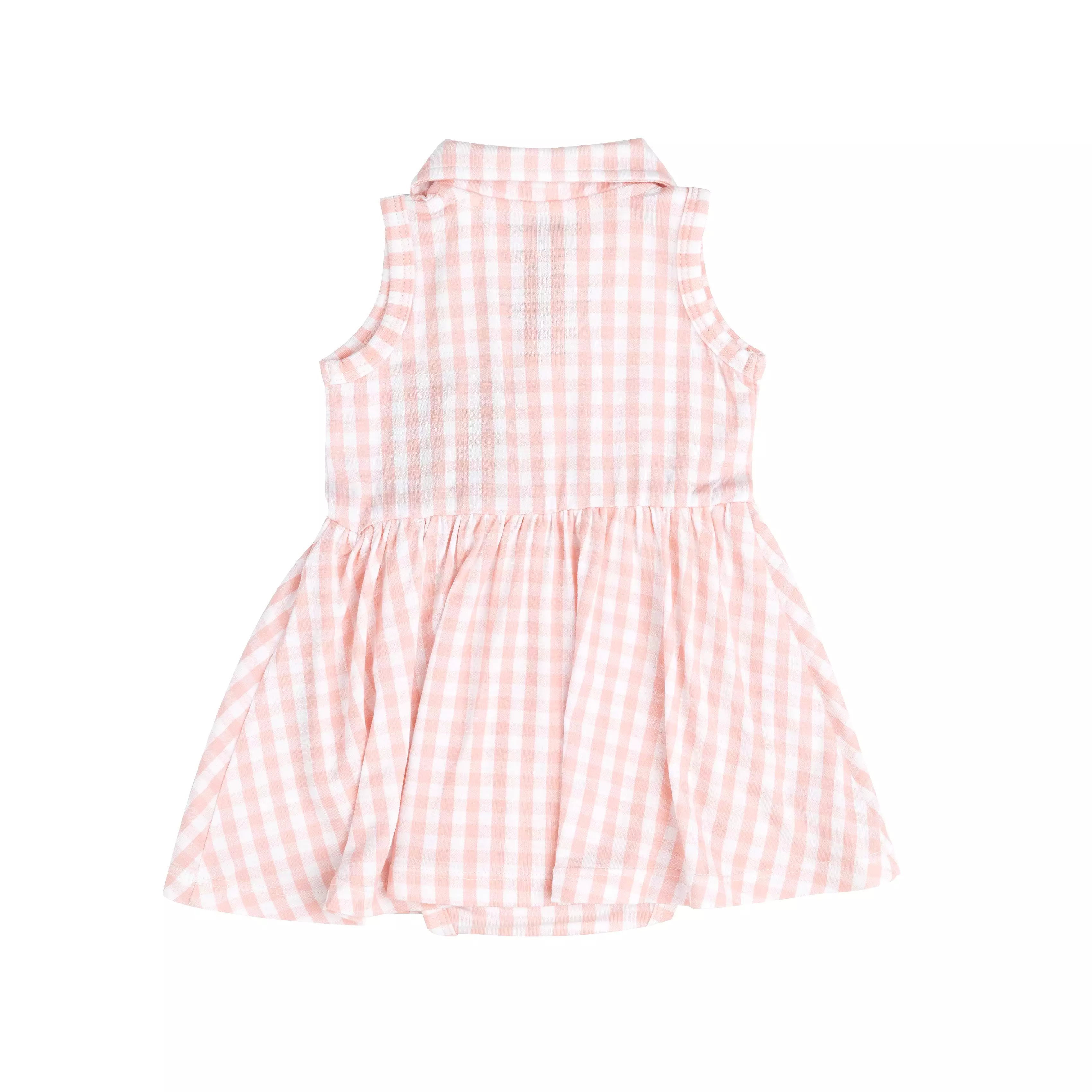 Angel Dear Tank Bodysuit Dress - Mini Pink Gingham Tennis