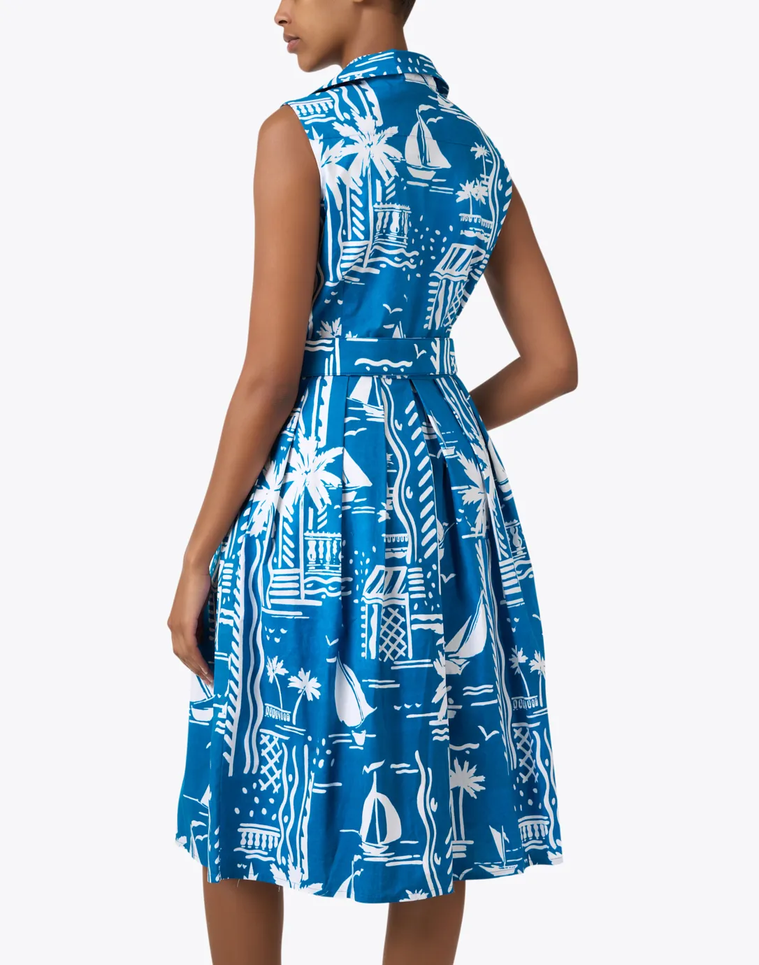 Audrey Sea Blue Print Dress