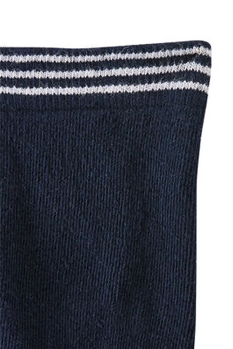 Baby Girl's Navy Plain Jersey Tights