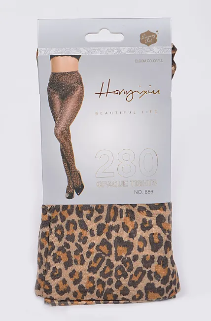 Beige Leopard Tights