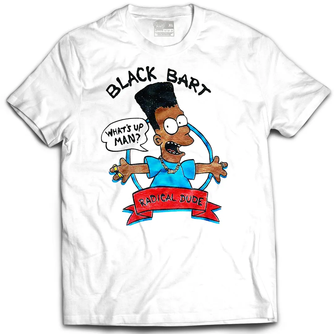 Black Bart Simpson Vintage Mint White Tee