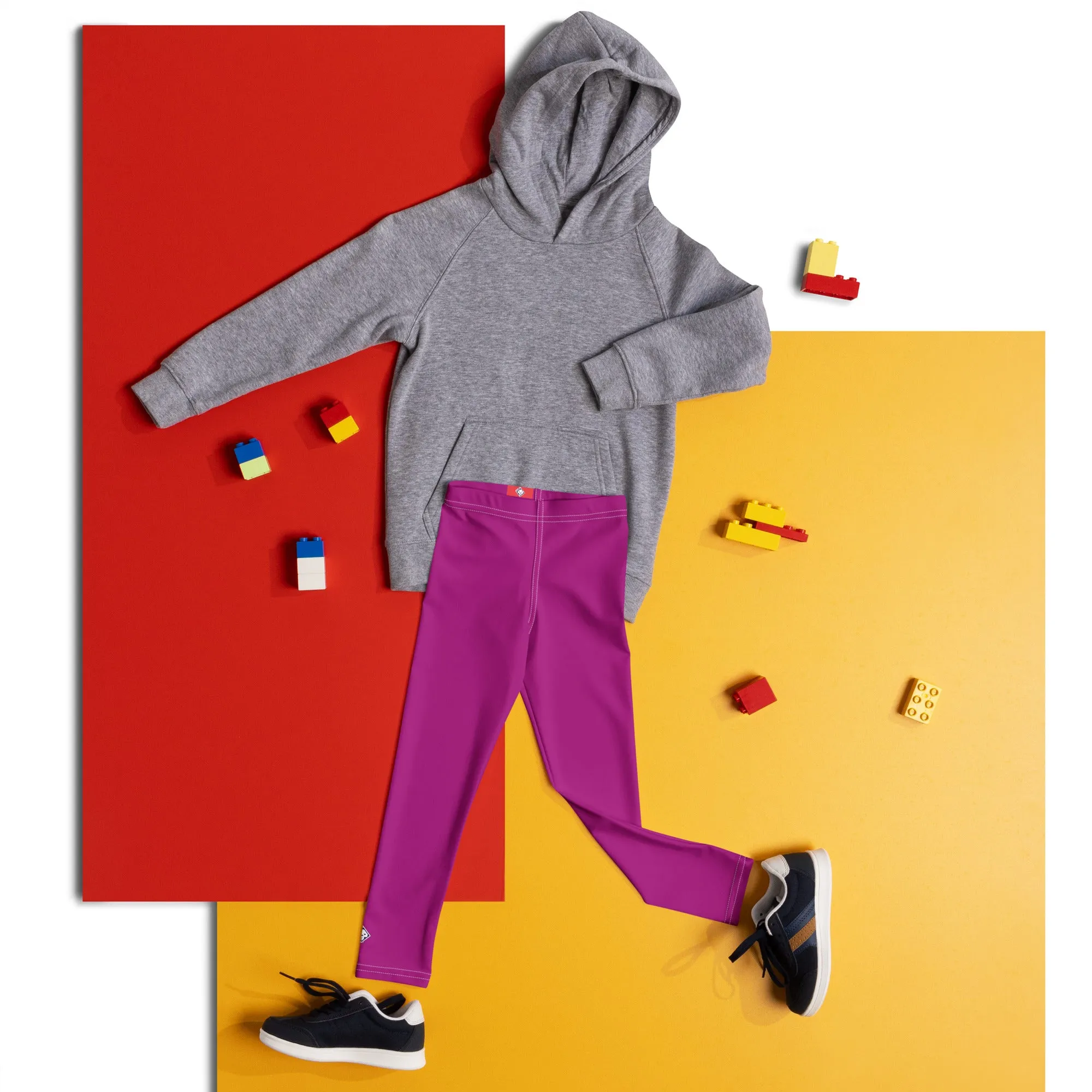 Bold Moves: Boys' Solid Color Athletic Leggings - Vivid Purple