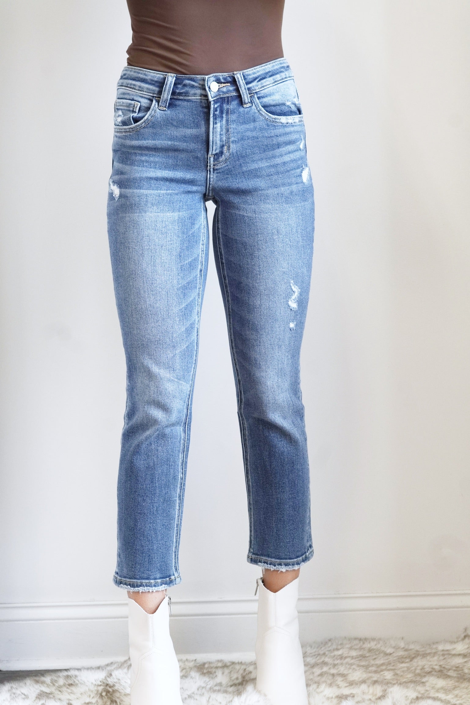 Brandy Cropped Blue Jeans