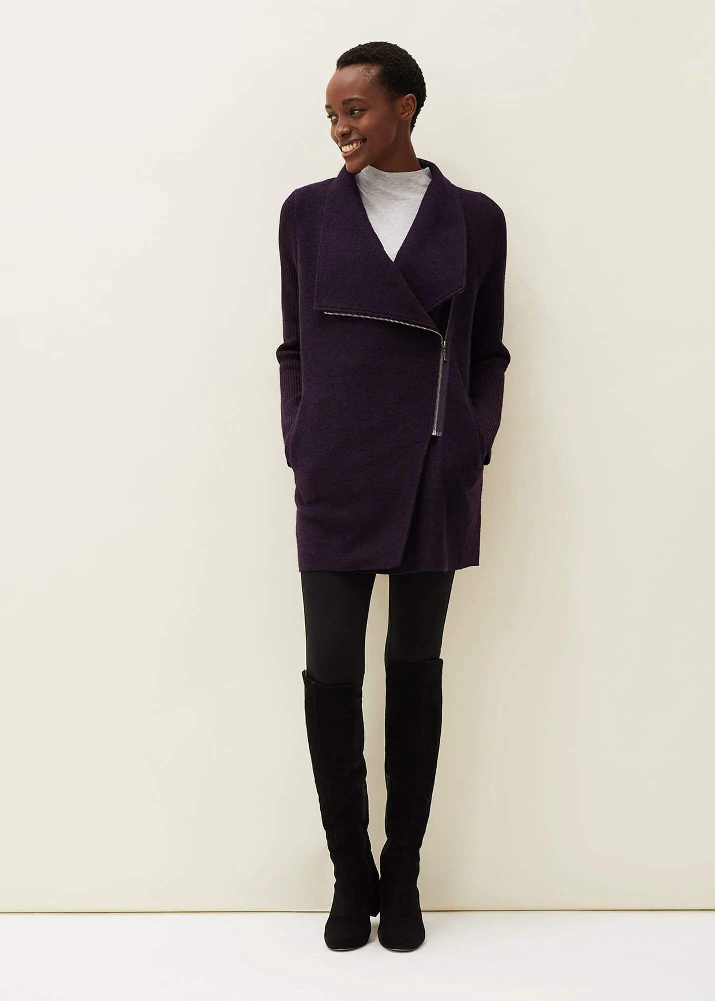 Byanca Zip Knit Coat