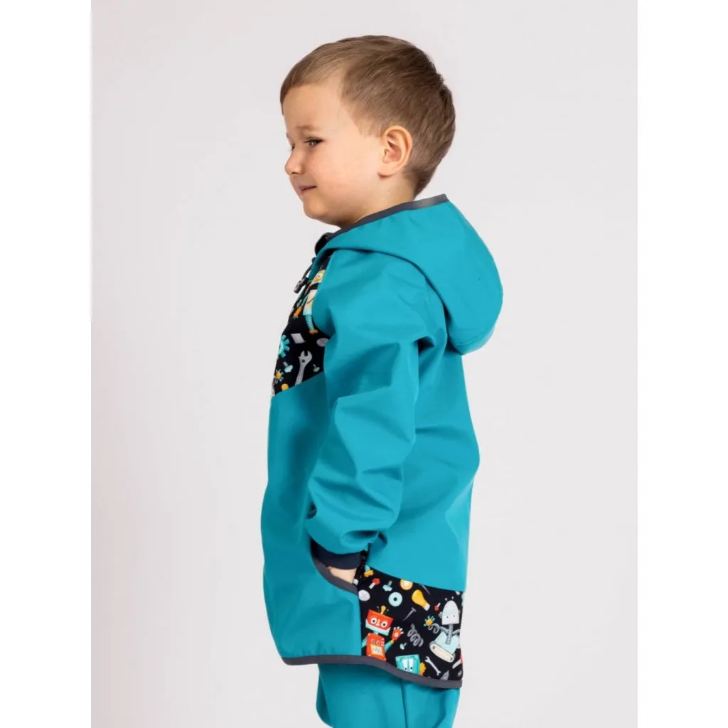 children's softshell jacket Unuo Basic Roboti emerald