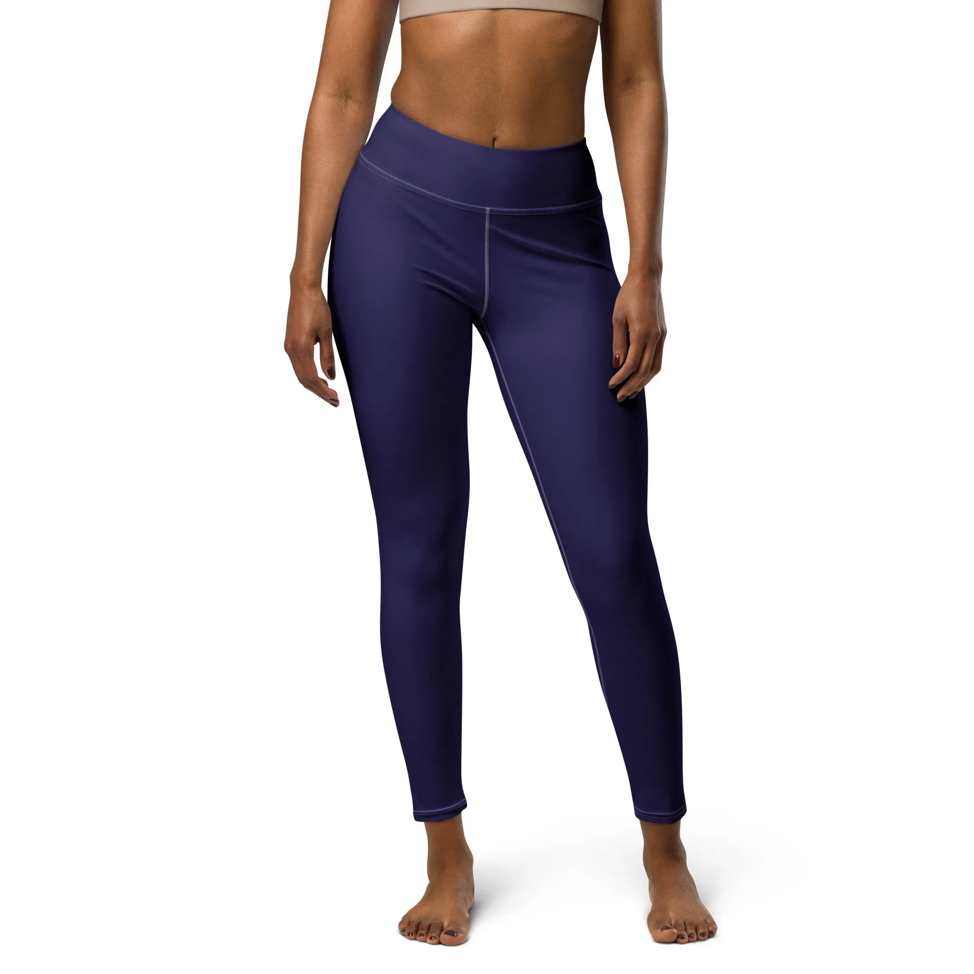 Classic Active Wear: Solid Color Leggings for Women - Midnight Blue