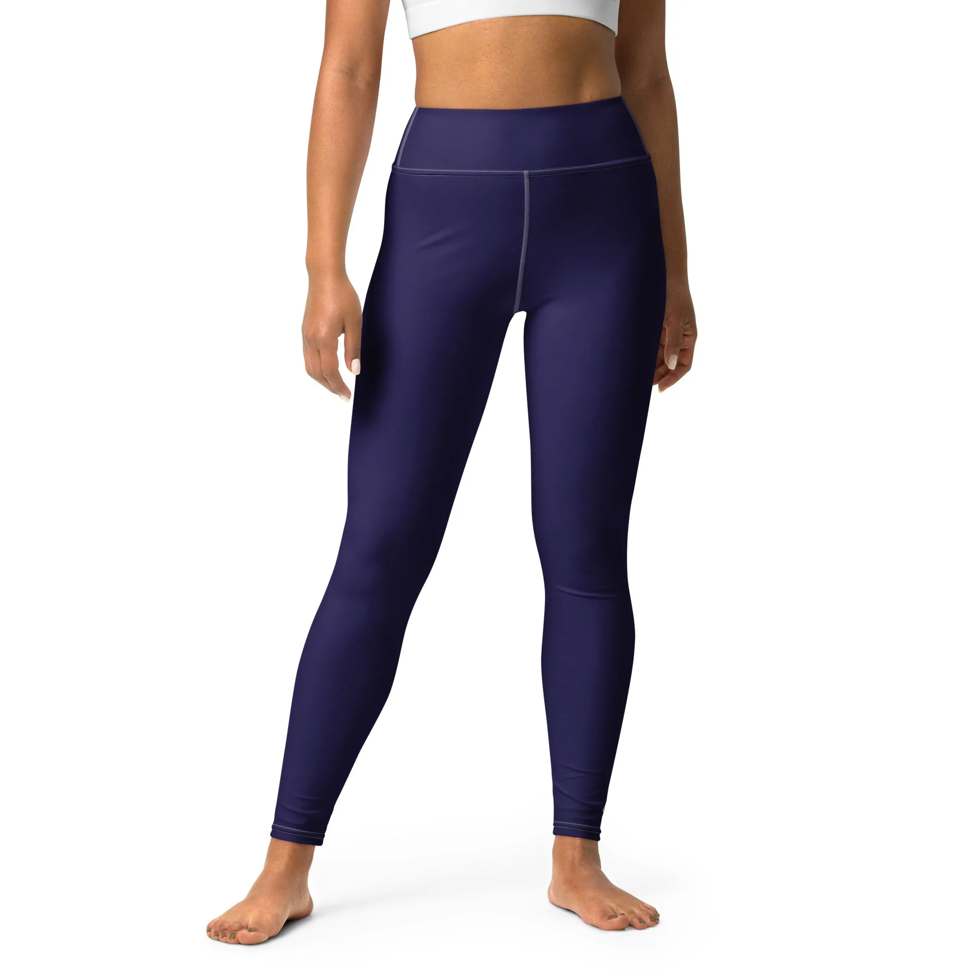 Classic Active Wear: Solid Color Leggings for Women - Midnight Blue