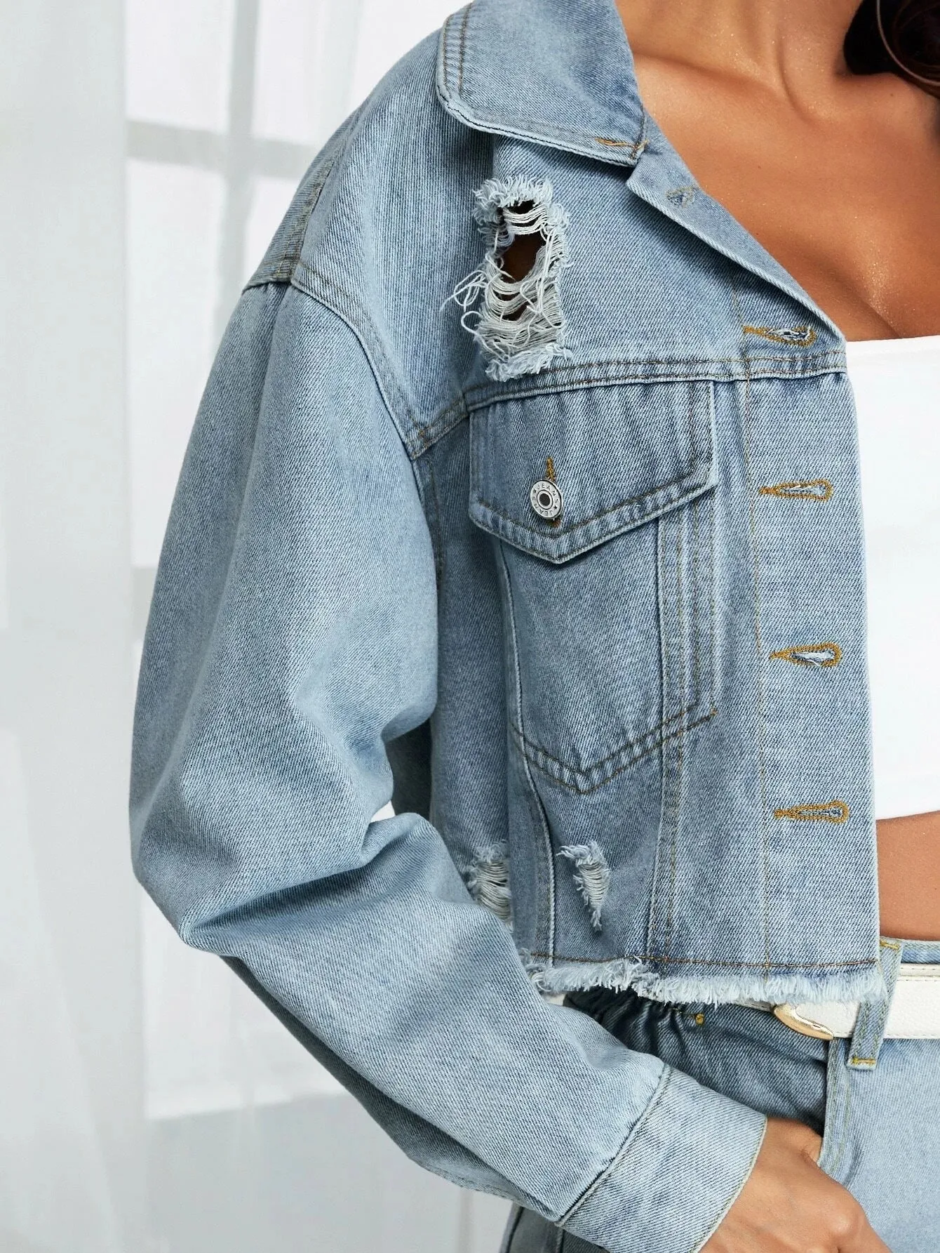 Distressed Denim Jacket