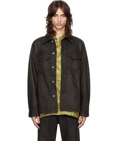 Dries Van Noten Brown Waxed Denim Jacket