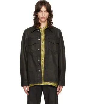 Dries Van Noten Brown Waxed Denim Jacket