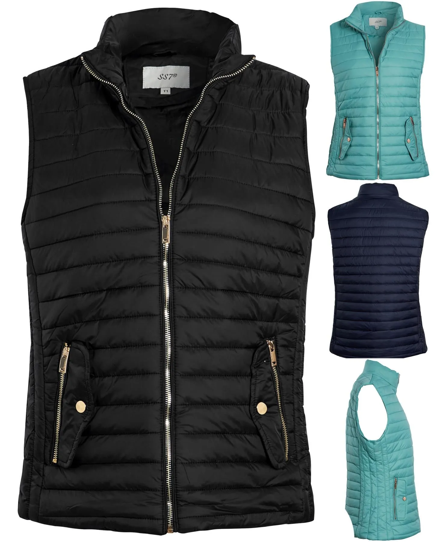 Essential Quilted Sleeveless Gilet, Mint, Black, Navy, UK Sizes 12 to 20