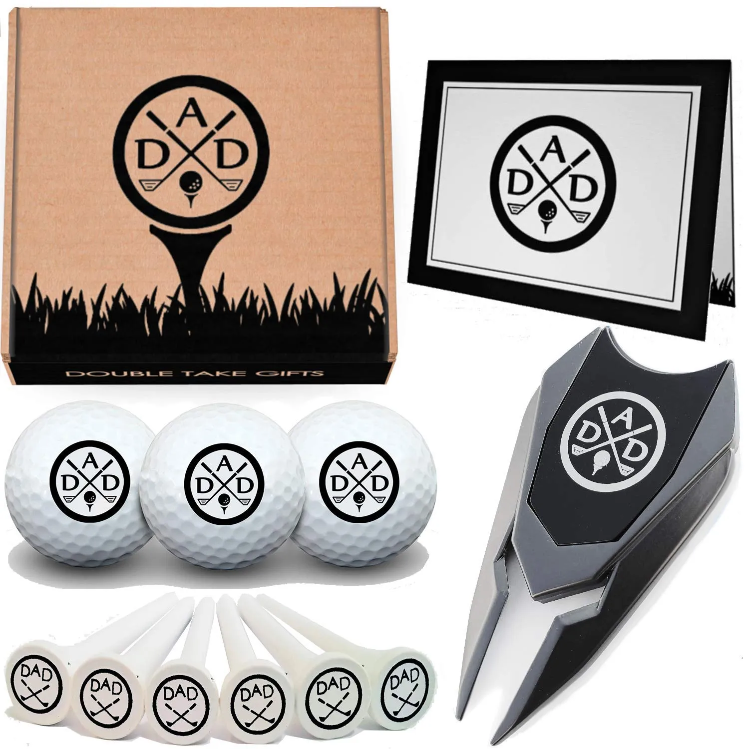 Fathers Day 12 Piece Golf Gift Set - Dads Day Divot Tool, Balls & More