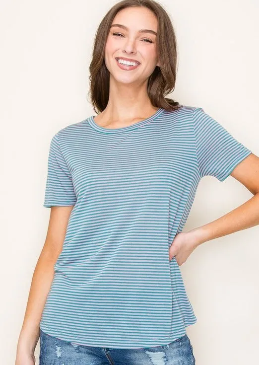 FINAL SALE - Summer Lovin Striped Crew Neck Tees - 2 colors!