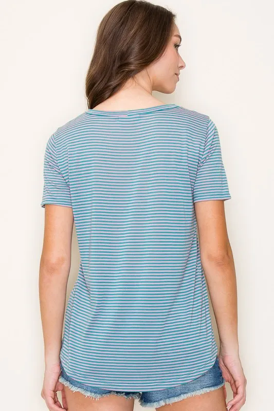 FINAL SALE - Summer Lovin Striped Crew Neck Tees - 2 colors!