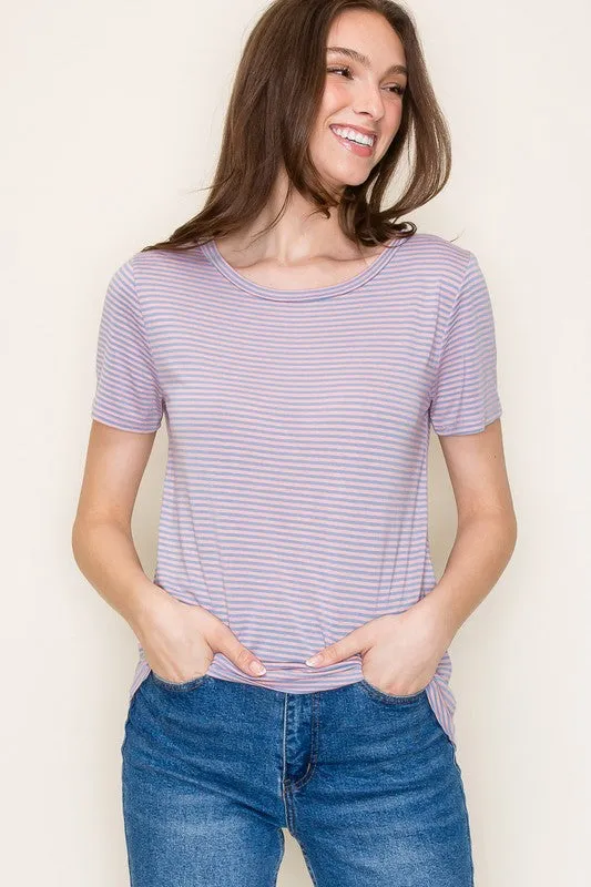 FINAL SALE - Summer Lovin Striped Crew Neck Tees - 2 colors!