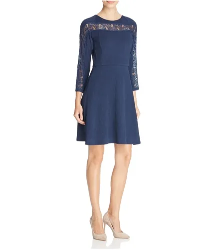 Finity Womens Lace Inset Shift Dress