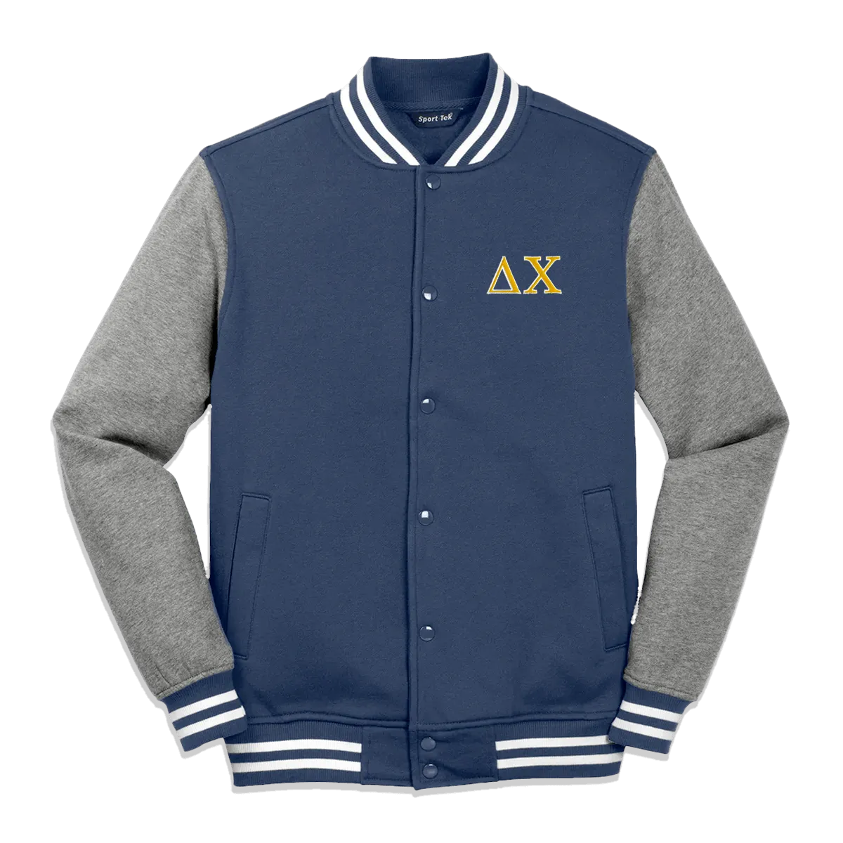 Fraternity Varsity Letterman Jacket, 2-Color Greek Letters - Sport-Tek ST270 - EMB