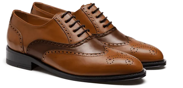 Full Brogue shoes in brown leather