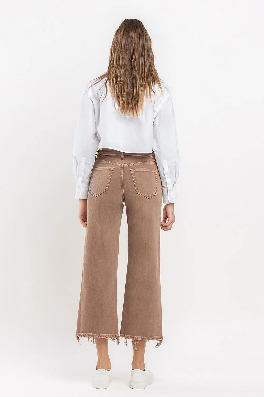 High Rise Crop Wide Leg Jeans