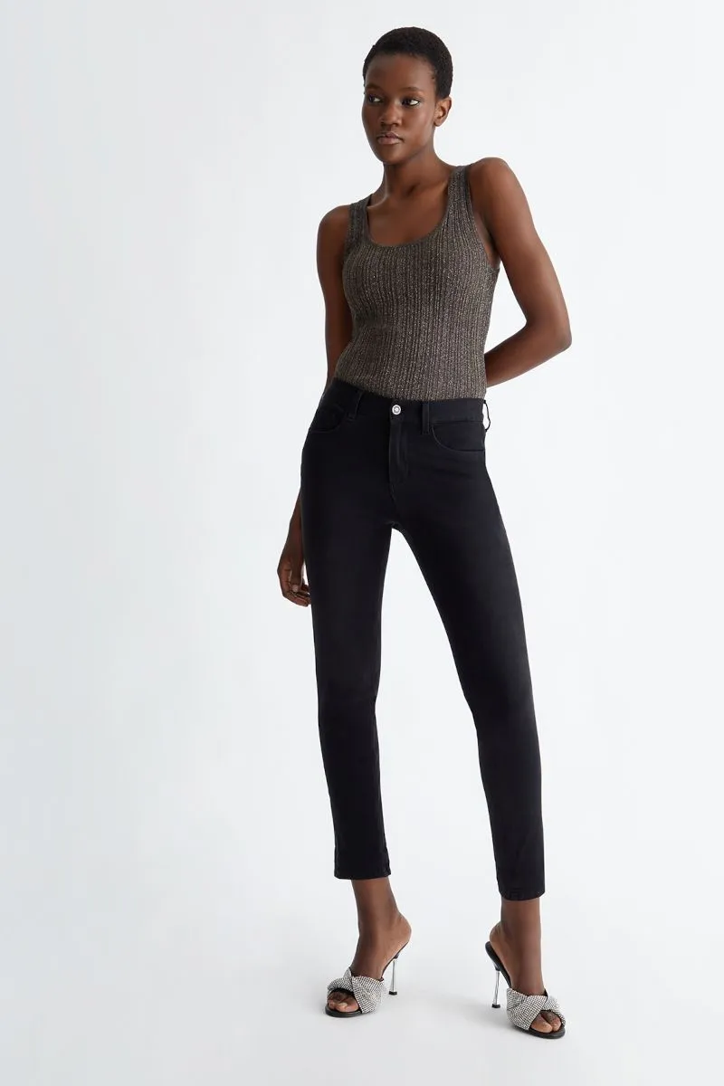 Jeans skinny bottom up donna Nero