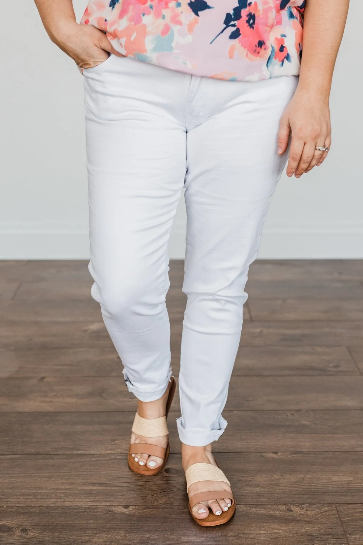 KanCan Jeans- White Side Ankle Zipper