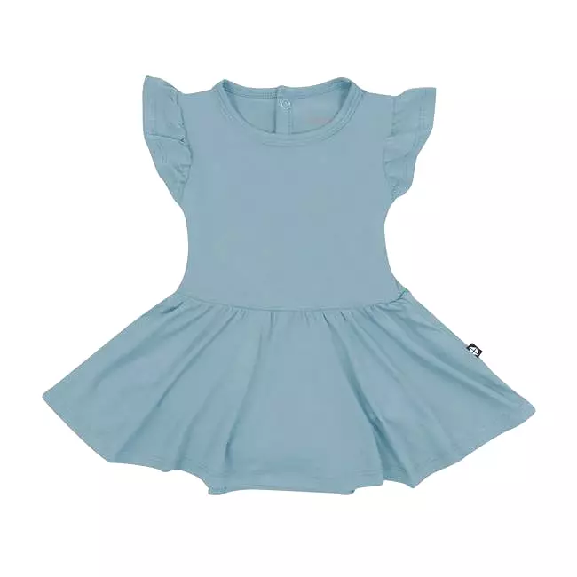 Kyte Baby Twirl Bodysuit Dress in Dusty Blue