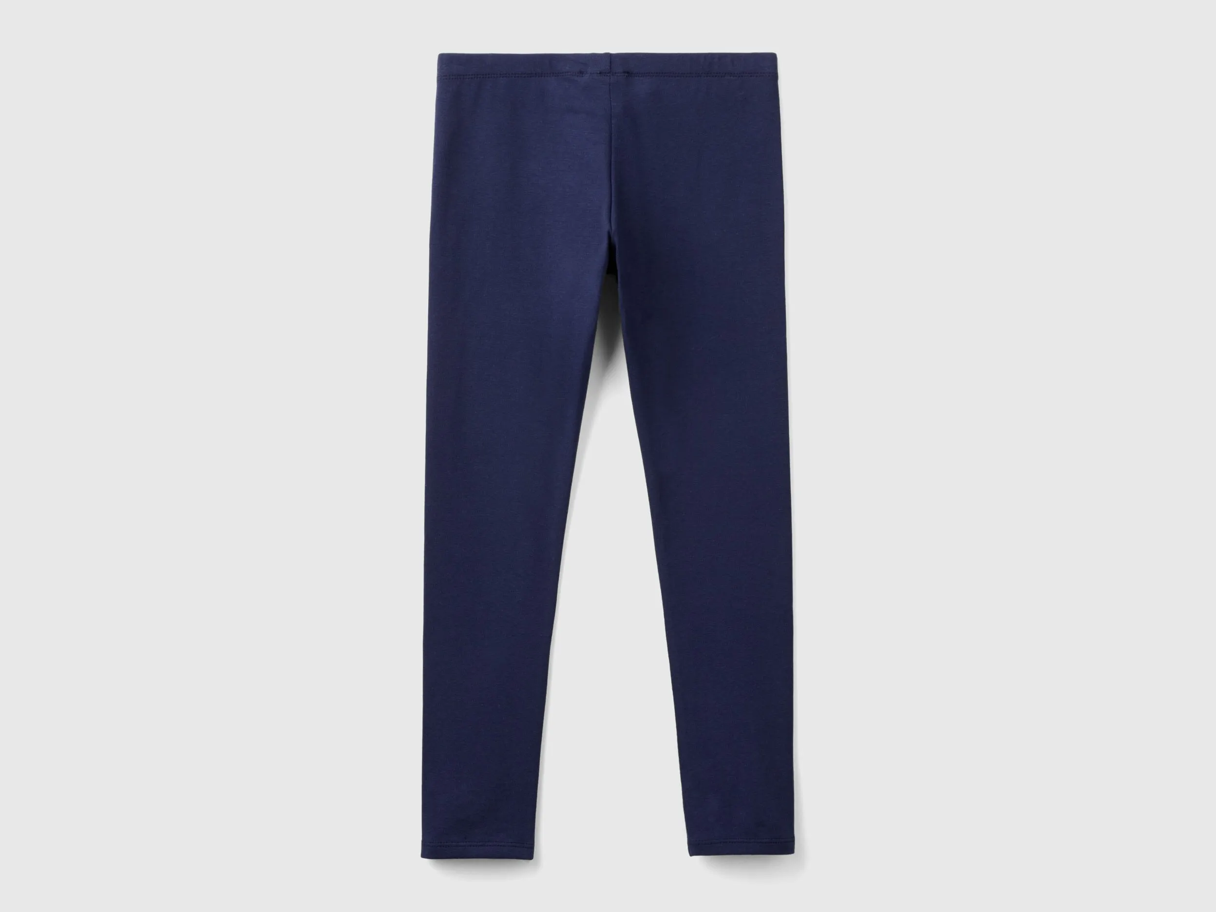 Leggings in stretch cotton with logo - Dark Blue | Benetton