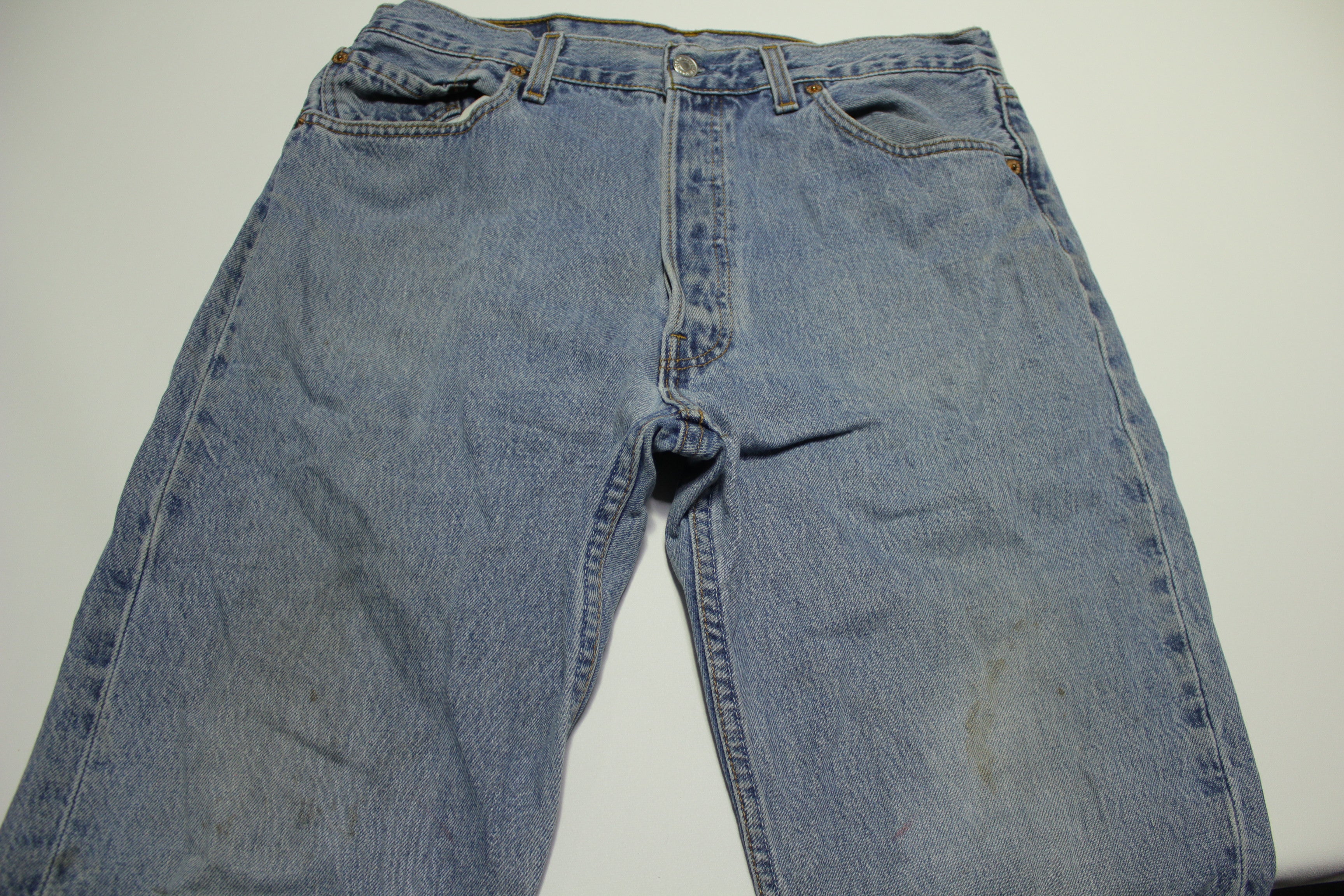 Levis 501 Button Fly Vintage 90's Denim Grunge Punk Blue Jeans