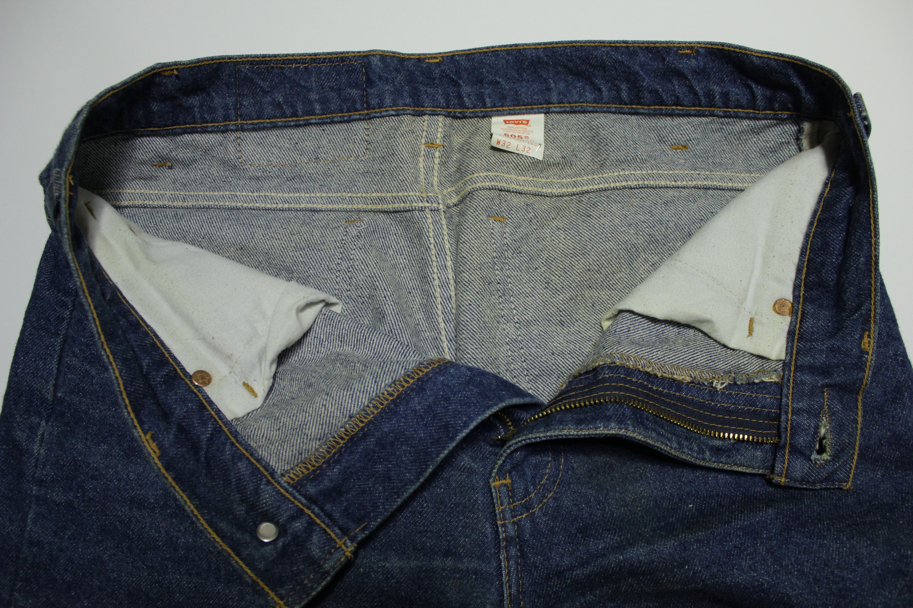 Levis 505 Dark Wash Orange Tab Vintage 80's Denim Blue Jeans