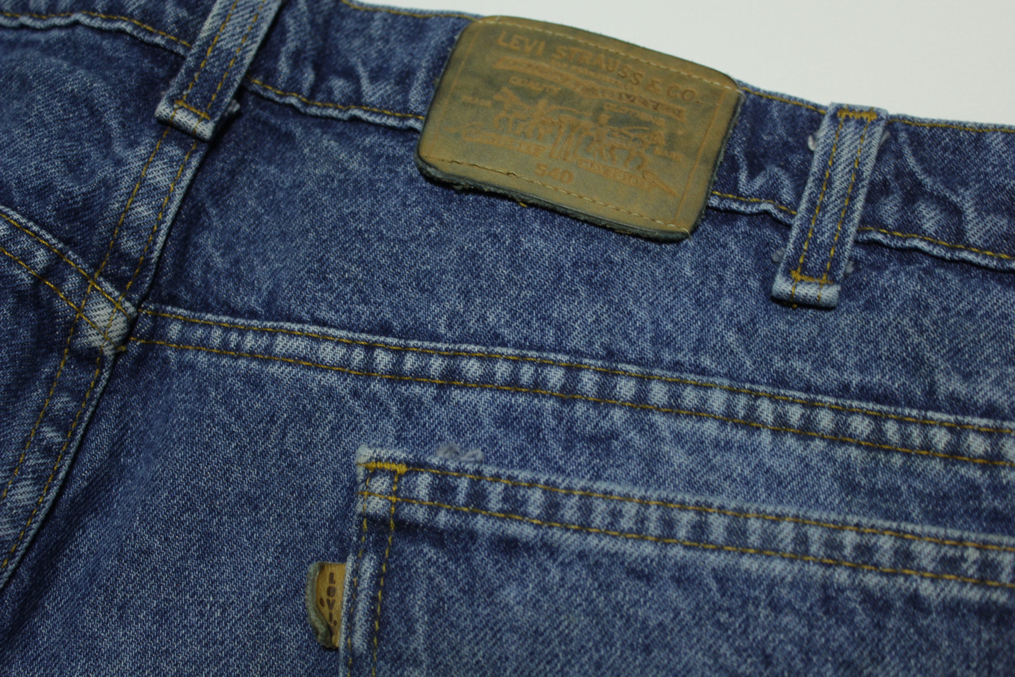 Levis 540 Vintage 80's Denim Grunge Punk Leather Tab Blue Jeans