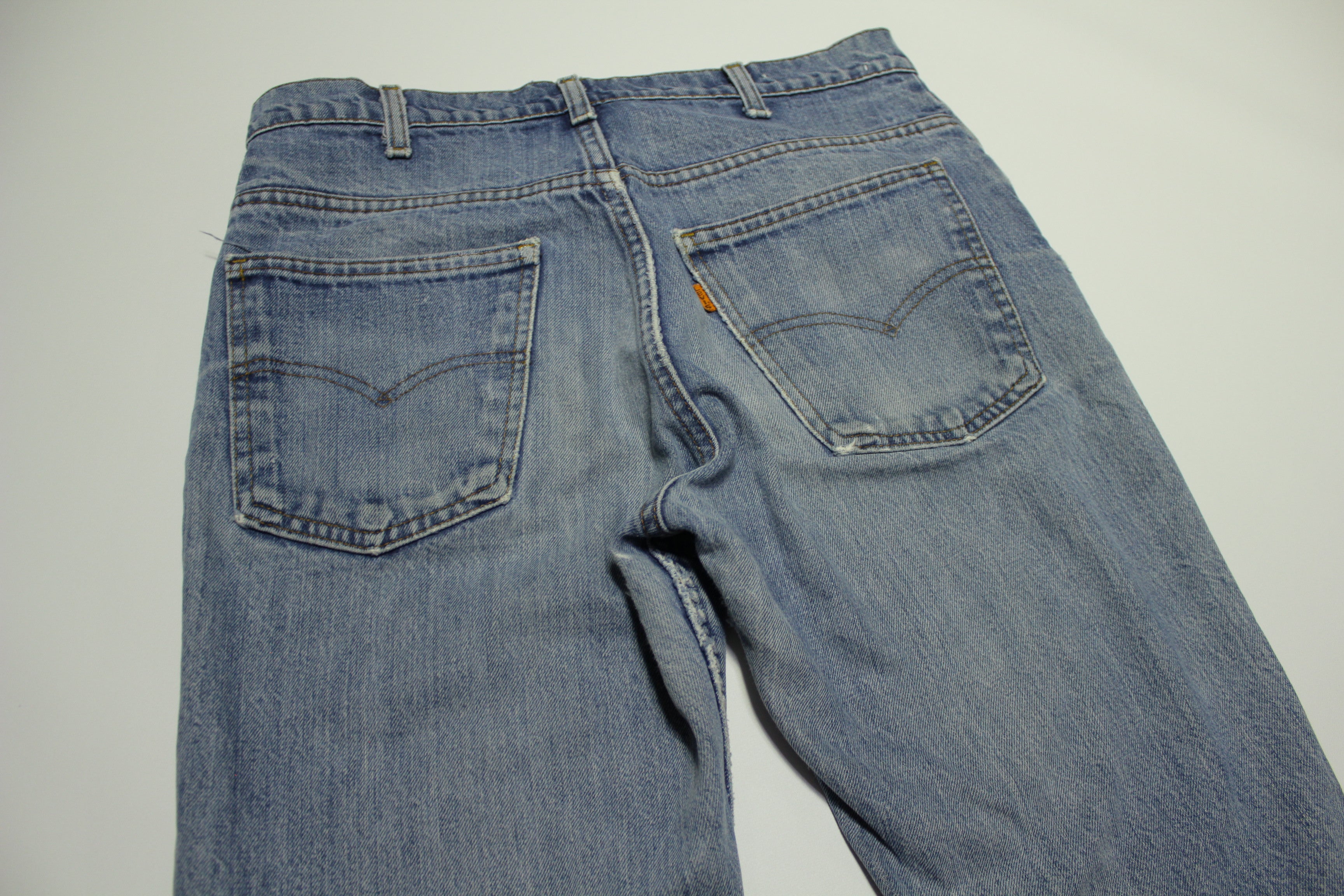 Levis 545 Distressed Vintage 80's Denim Grunge Punk Orange Tab Blue Jeans SF 207