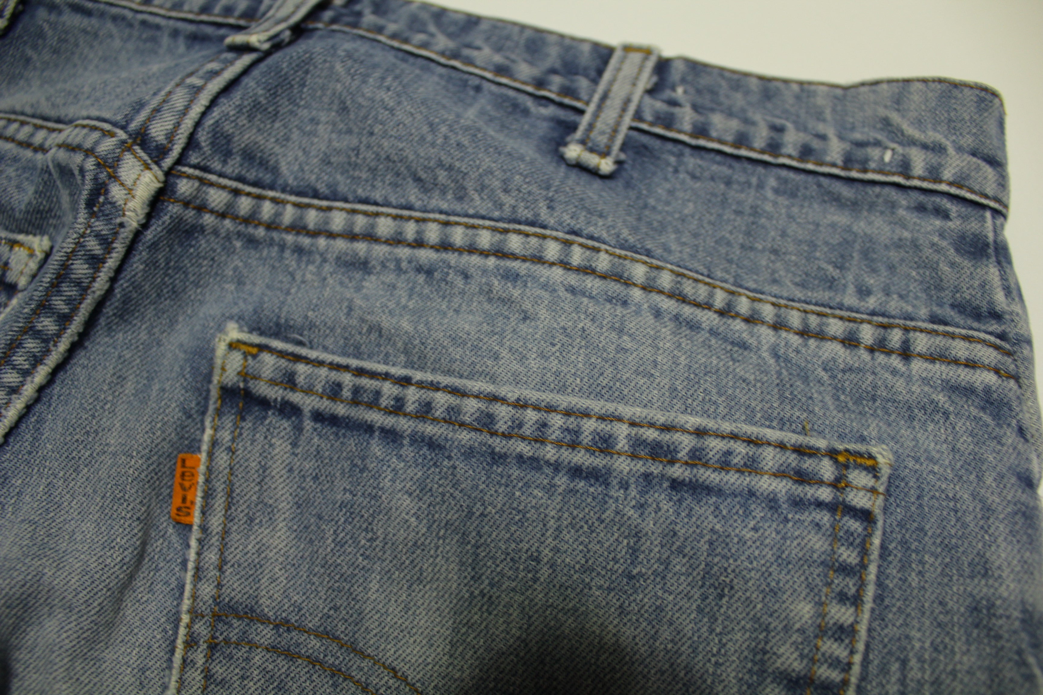 Levis 545 Distressed Vintage 80's Denim Grunge Punk Orange Tab Blue Jeans SF 207