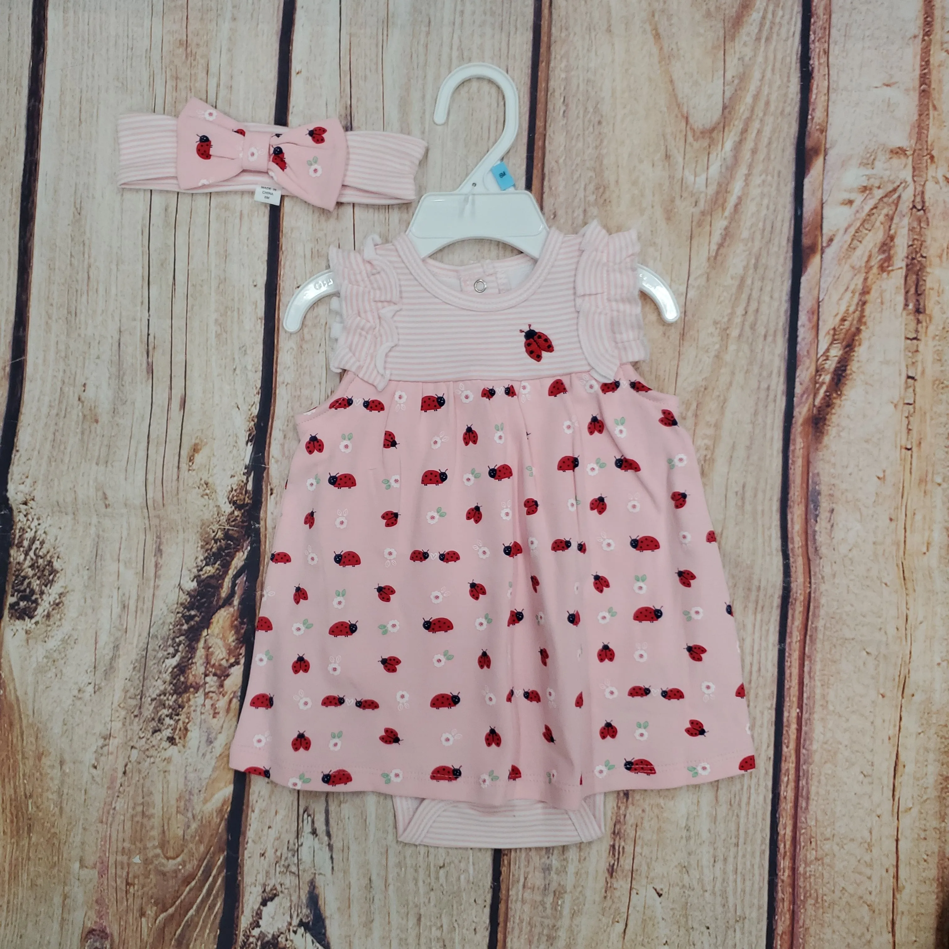 LITTLE ME LADYBUG BODYSUIT DRESS