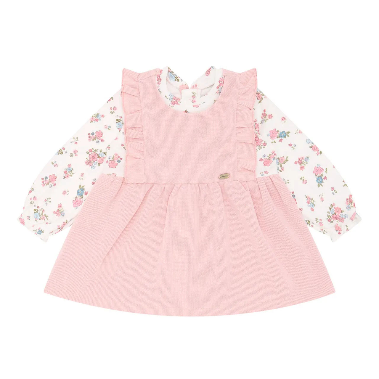 MAYORAL Floral Two-Piece Bodysuit and Dress Set - Pink