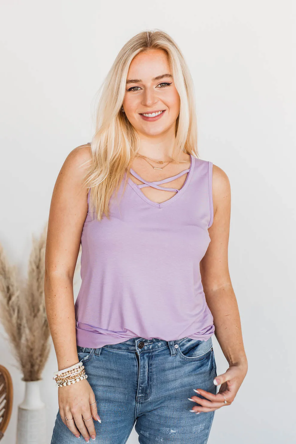 Meant What I Said Criss-Cross Tank- Violet