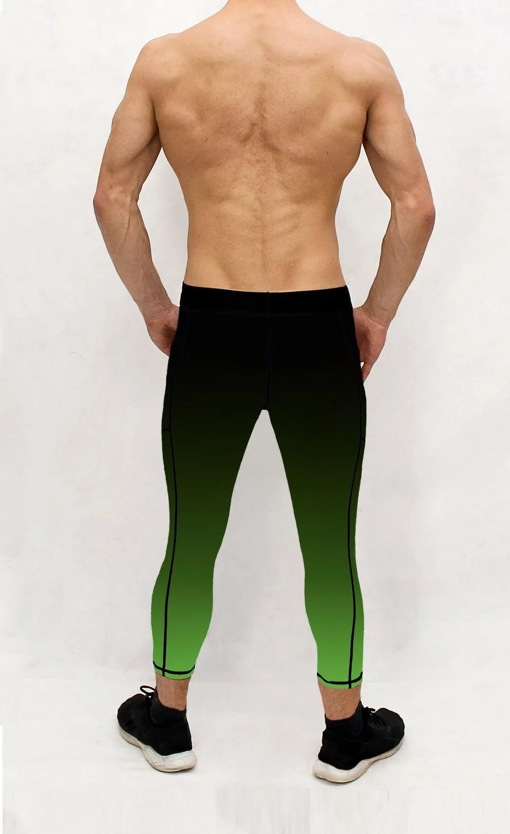 Men's Black Green Ombre Tights