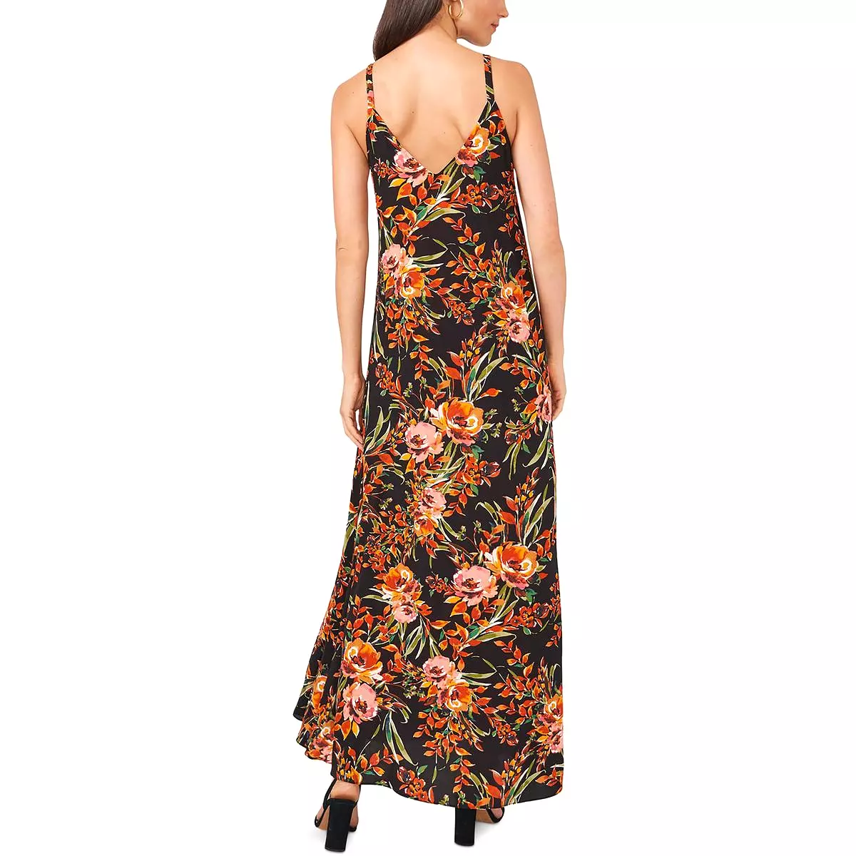 MSK Womens Floral Print Long Maxi Dress