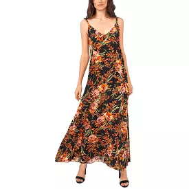 MSK Womens Floral Print Long Maxi Dress