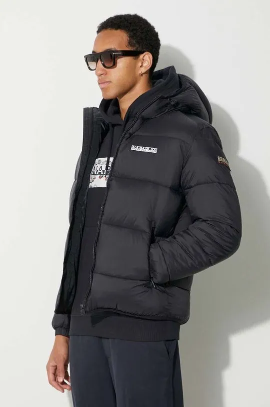 Napapijri jacket A-SUOMI H 1 men's black color NP0A4GJE0411