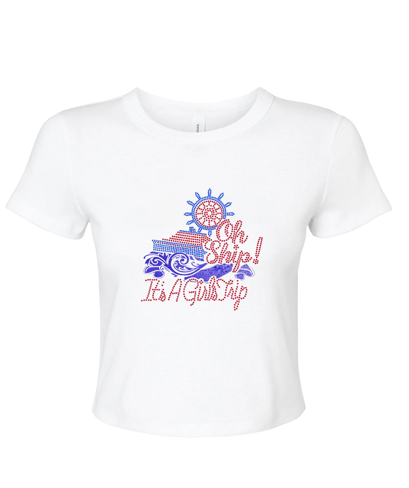 Oh Ship It's A Girls Trip Rhinestone Glitter T-Shirt