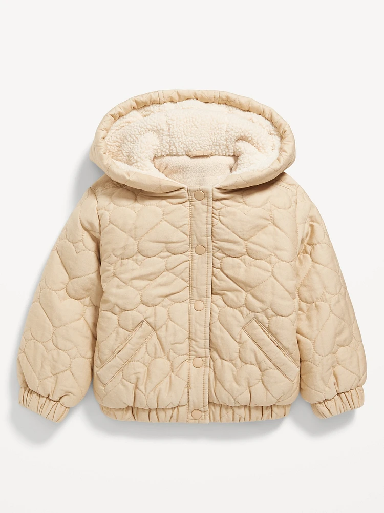 Old Navy Sherpa-Trim Quilted Jacket for Toddler Girls