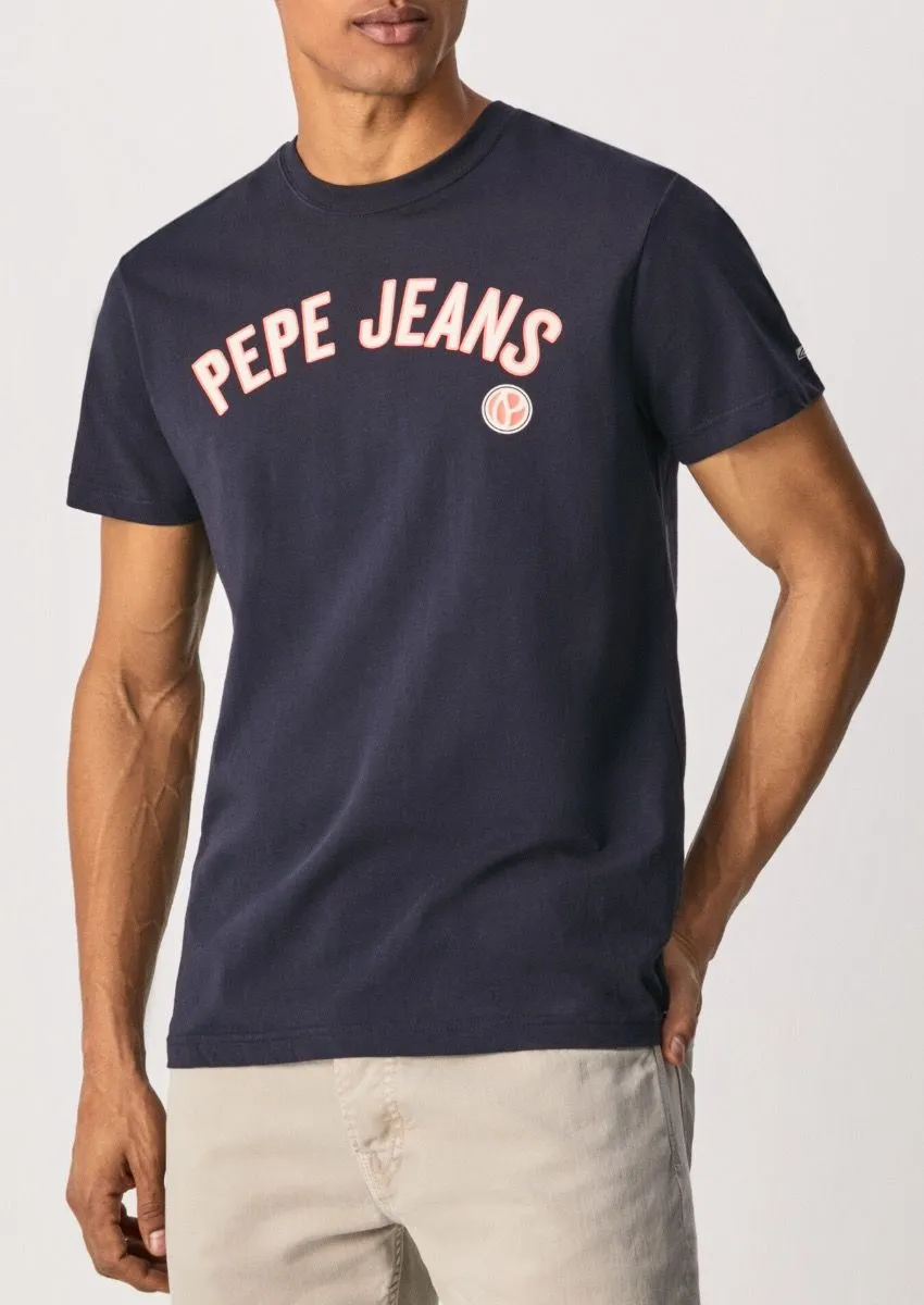 Pepe Jeans Alessio Retro Logo T-Shirt Airforce Blue