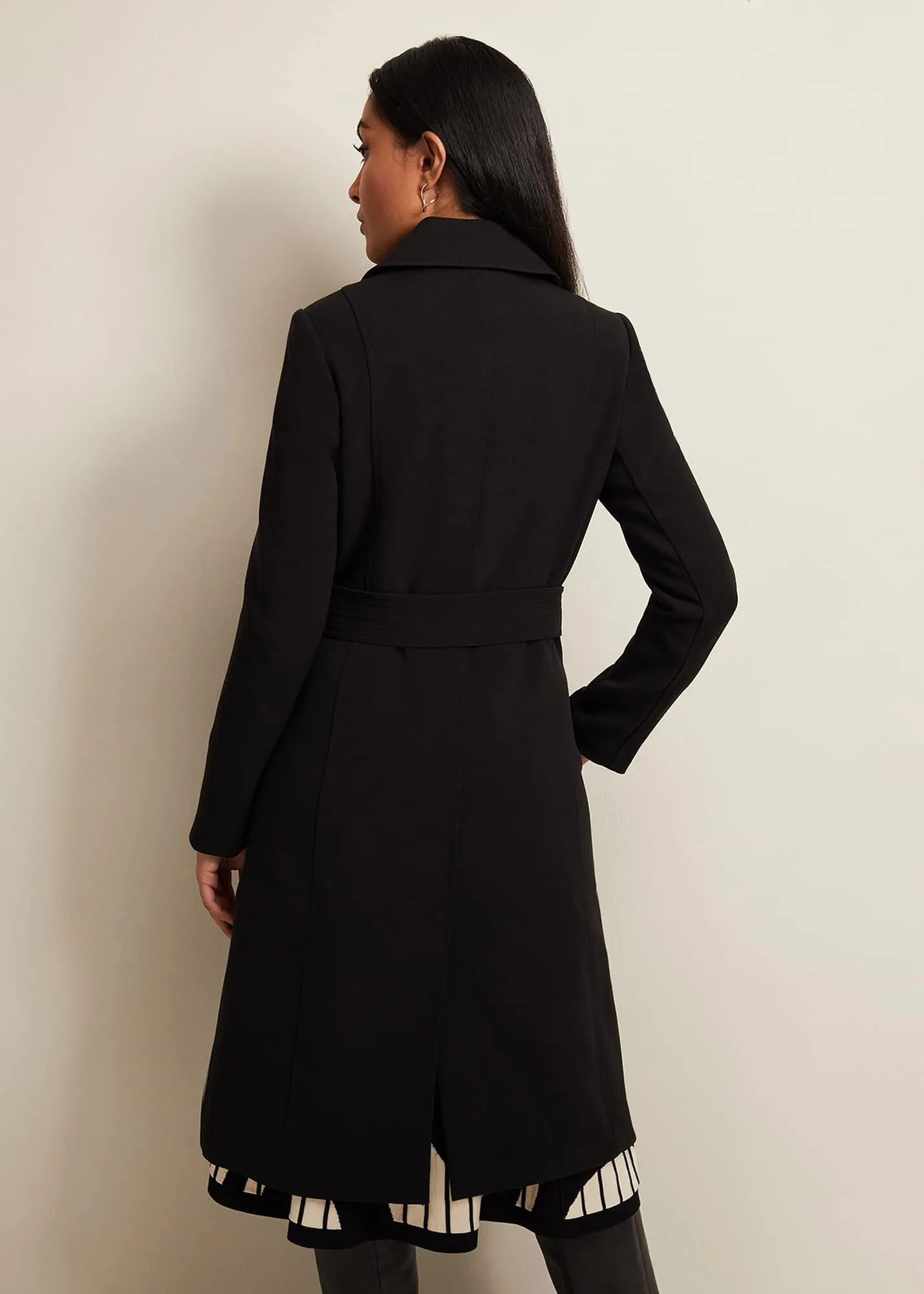 Petite Layana Black Smart Trench Coat